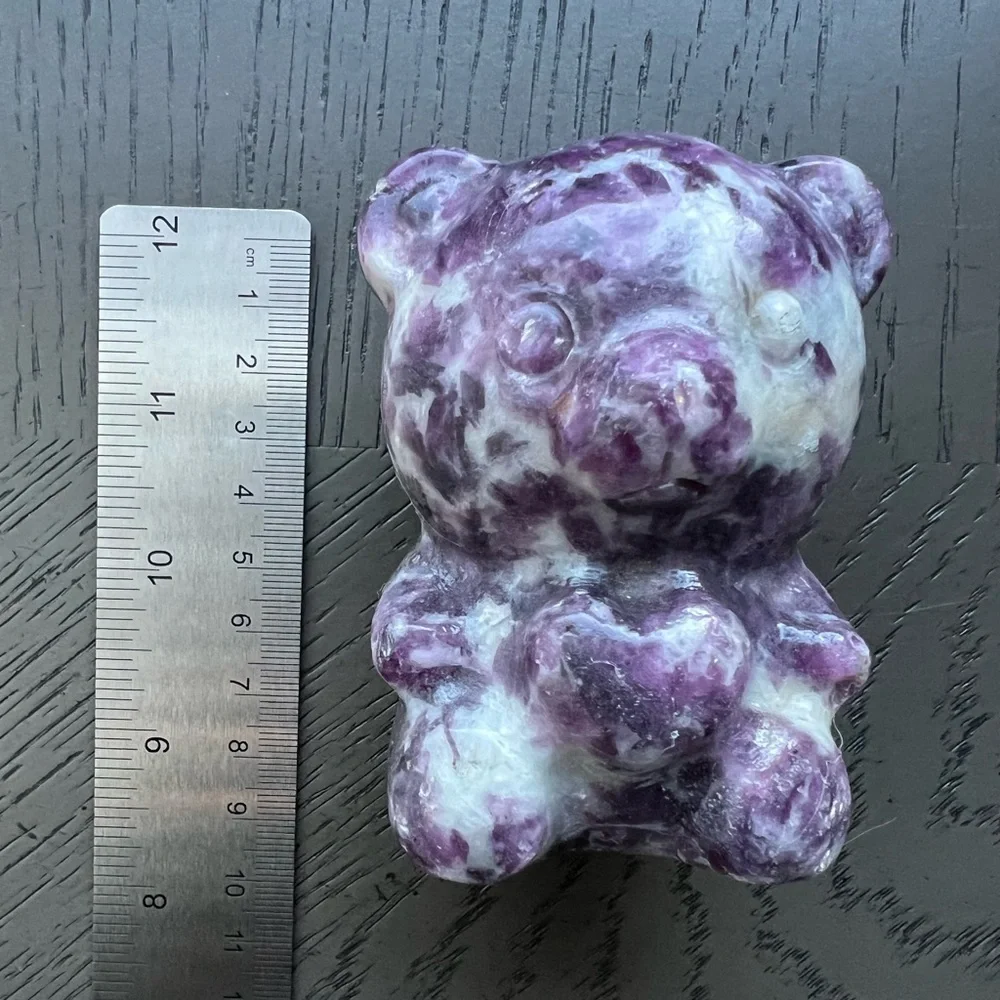 Purple Mica Carved Care Bear - Picture 2 of 8